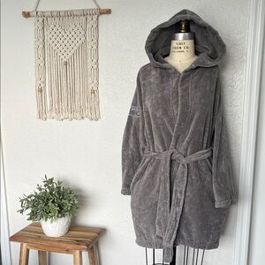 Lacoste Gray Hooded Robe